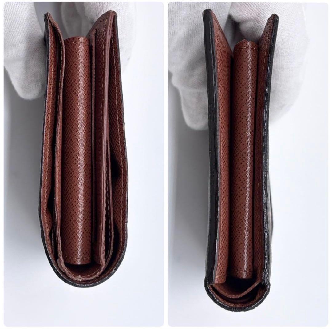 美品 ルイヴィトン ポルトフォイユマルコ モノグラム ブラウン 2つ折り財布