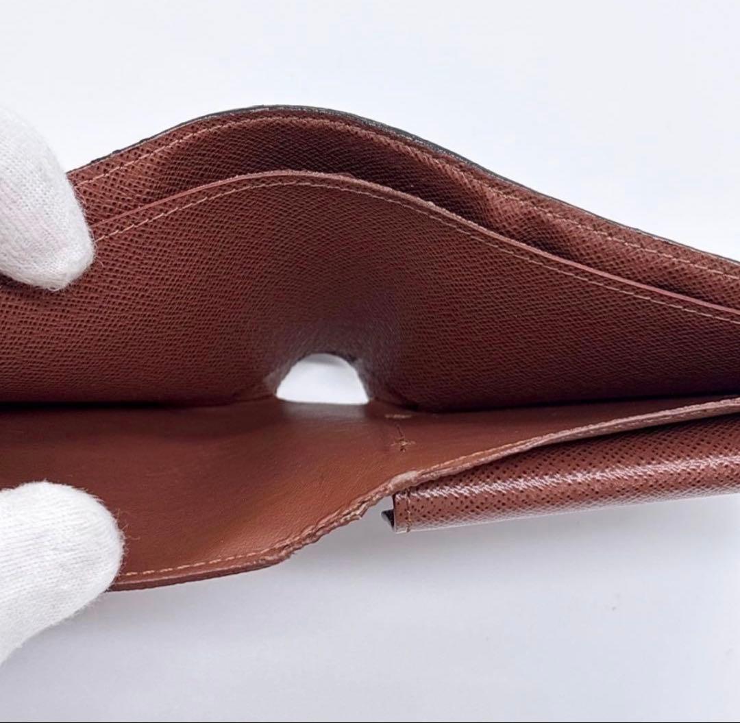 美品 ルイヴィトン ポルトフォイユマルコ モノグラム ブラウン 2つ折り財布