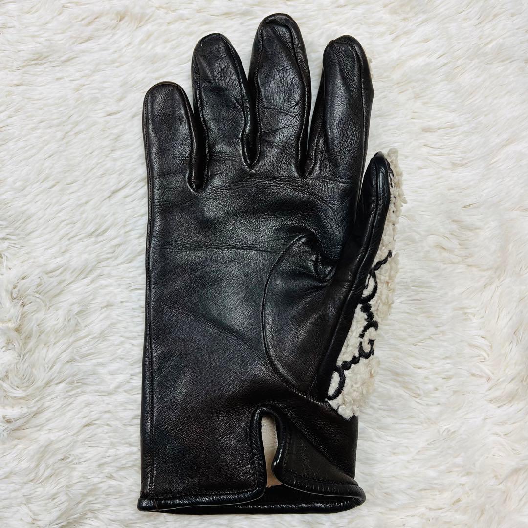 ⭐️希少⭐️グッチ　カーリー　ムートン手袋　ラムレザー　GGエンボス モノグラム