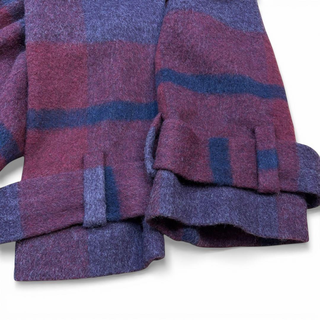 極美品 ヴィヴィアンウエストウッドレッドレーベル チェックウールコート ポンチョ