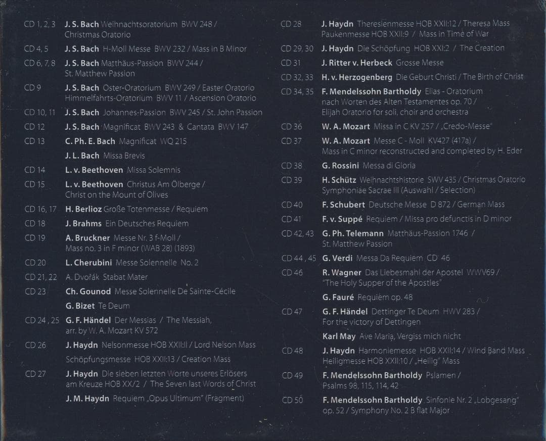 宗教音楽傑作集 50枚組（ドイツ・ヘンスラー・レーベル）