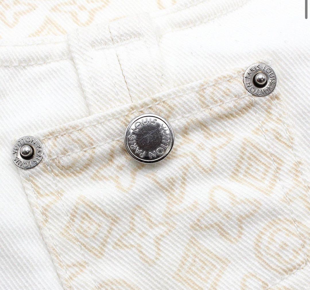 E2037 美品!! ルイヴィトン モノグラム デニム コットン ショートパンツ