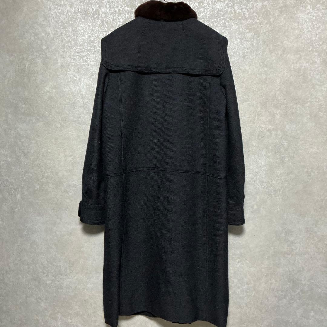 【極美品】ヴィトン　VUITTON　ミンクカラー　ロングコート　ダークネイビー
