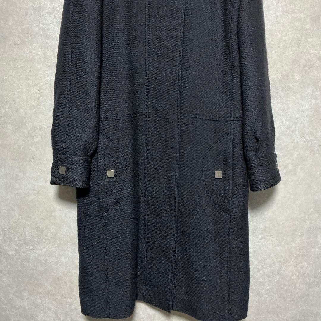 【極美品】ヴィトン　VUITTON　ミンクカラー　ロングコート　ダークネイビー