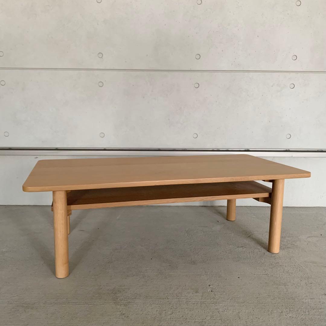 【美品】MUJI 無印良品 木製ローテーブル オーク材