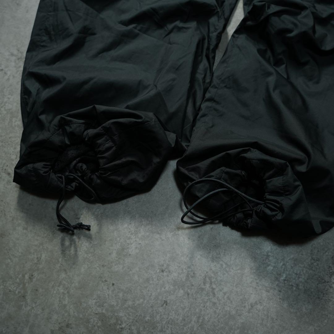 00s NIKE 中綿ナイロンパンツ 刺繍ロゴ バギーワイド ブラック y2k