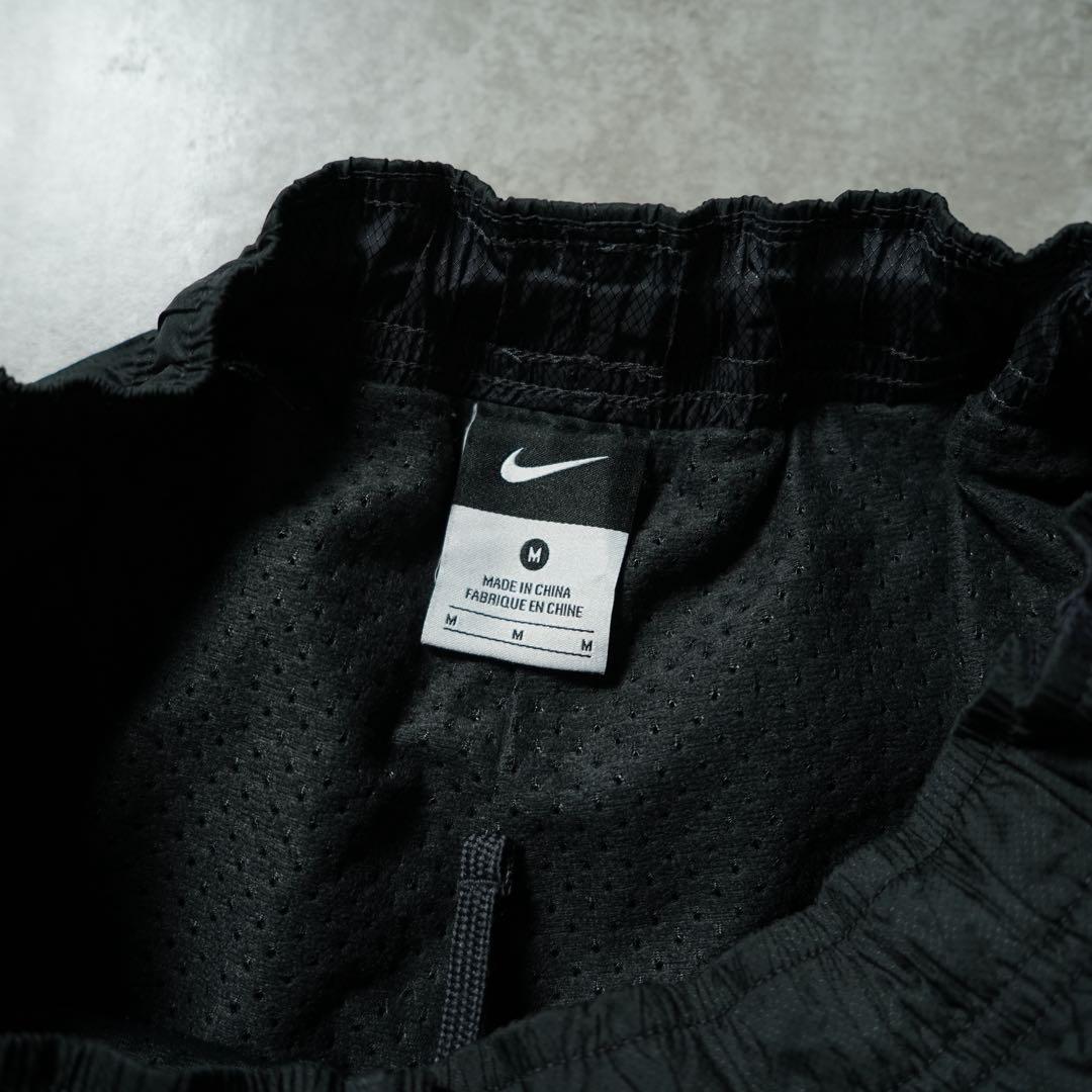 00s NIKE 中綿ナイロンパンツ 刺繍ロゴ バギーワイド ブラック y2k