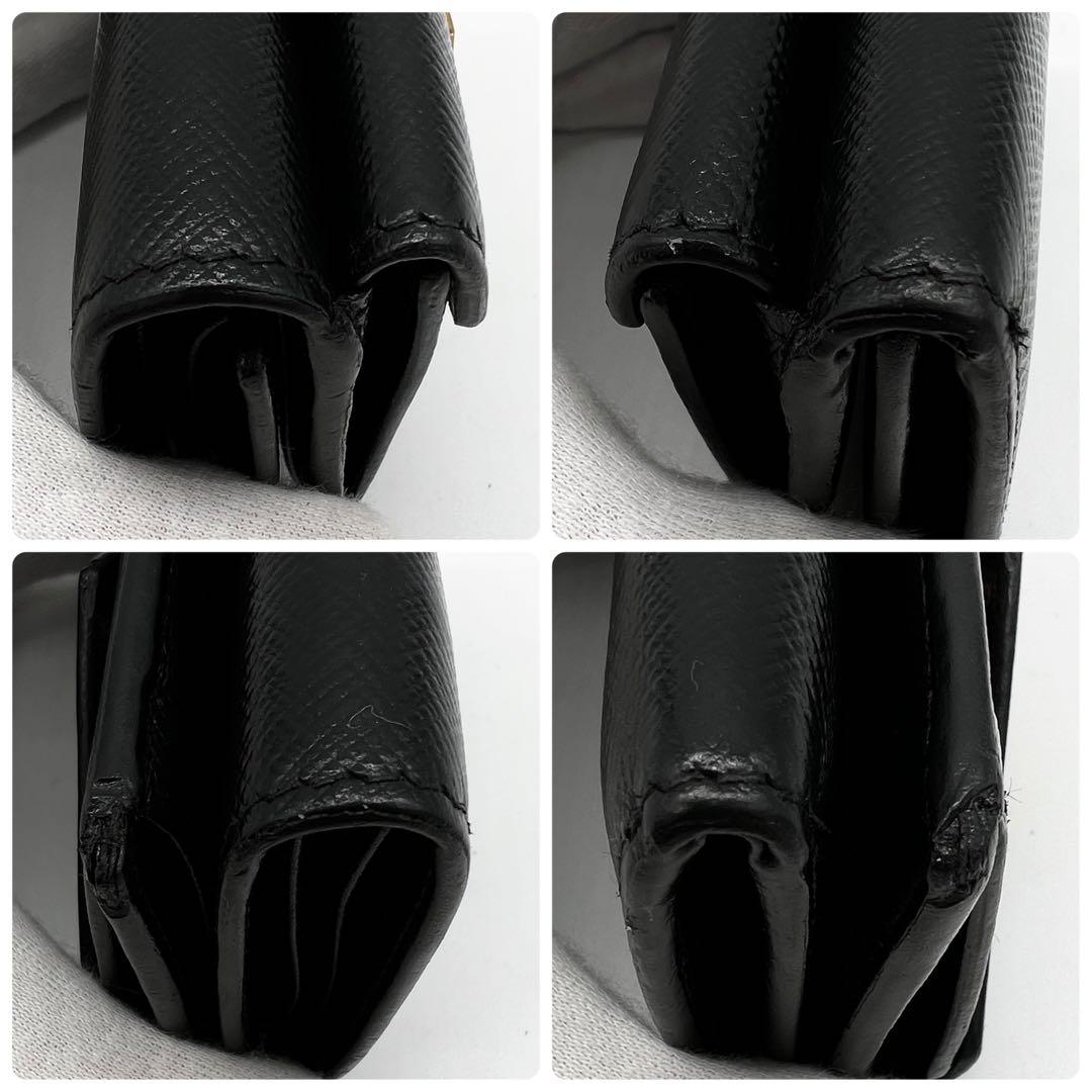 【極美品✨】 プラダ 三つ折り財布 付属品完備 サフィアーノメタル ブラック 黒