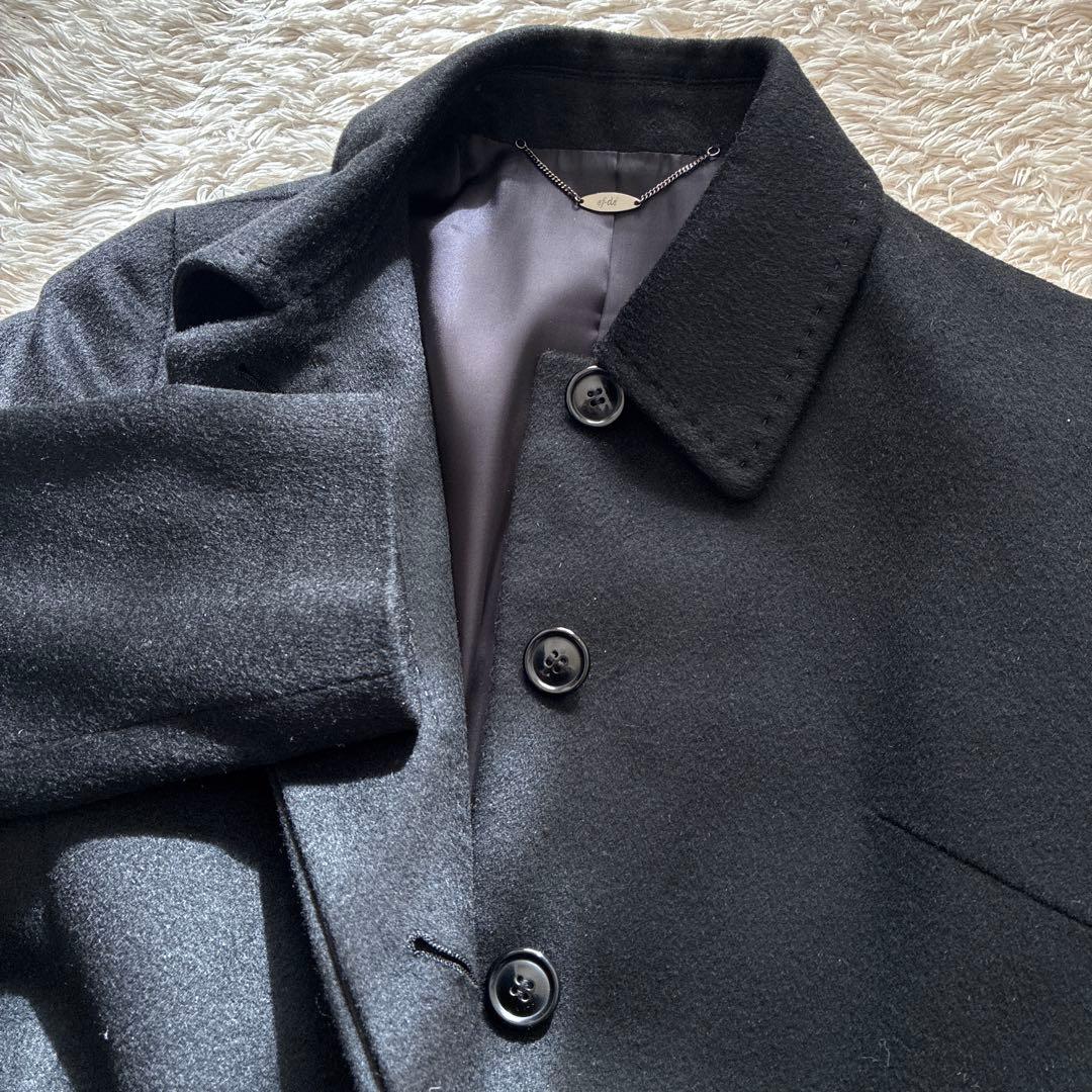 極美品⭐︎ef-de カシミヤ100%ロングベルテッドコート 黒 7号