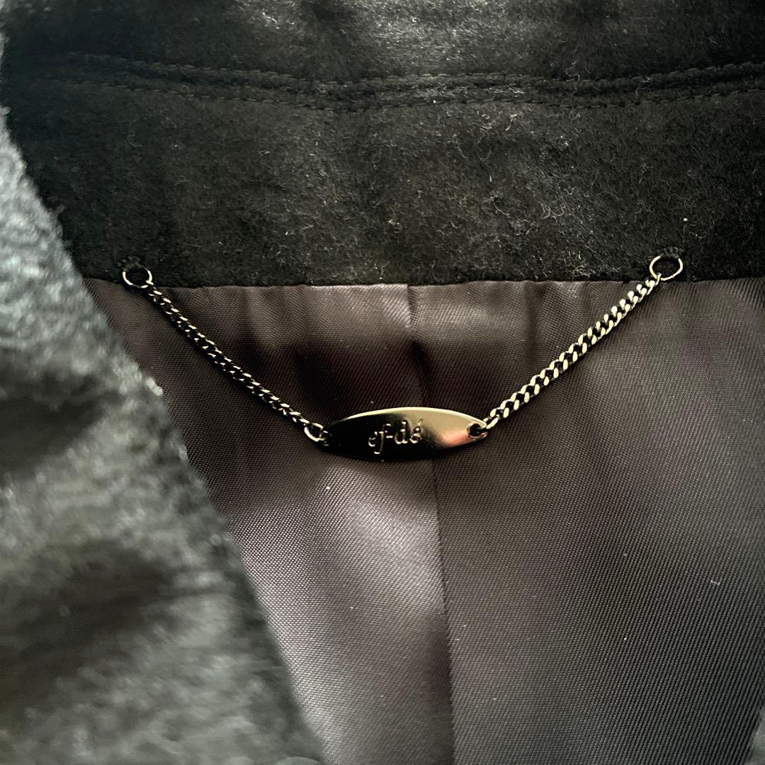 極美品⭐︎ef-de カシミヤ100%ロングベルテッドコート 黒 7号