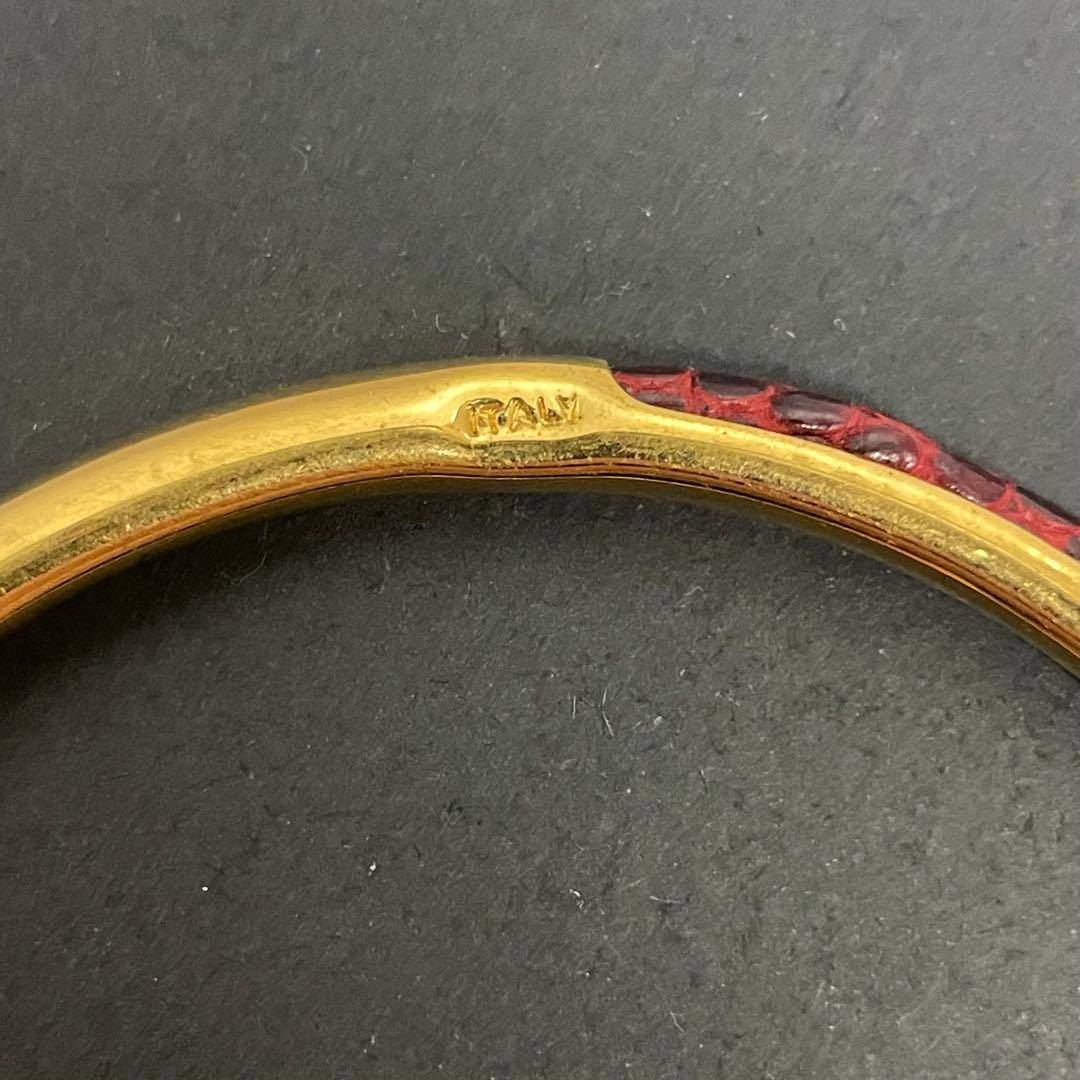【蛇年】7オールドグッチ　GUCCI バングルリザード　ブレスレットヴィンテージ