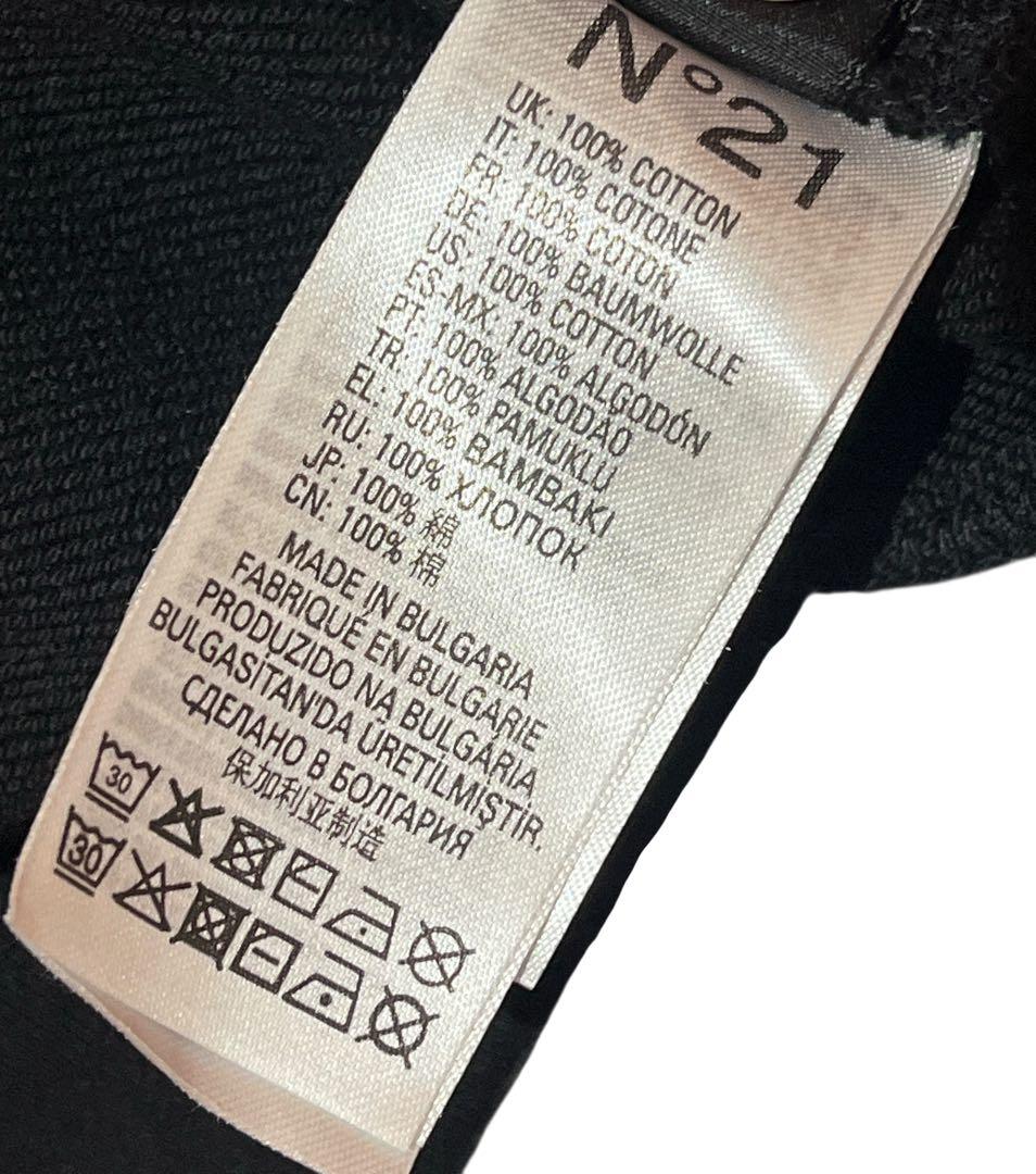 希少　N°21 ヌメロベントゥーノ　パーカー　黒　14 アメフト