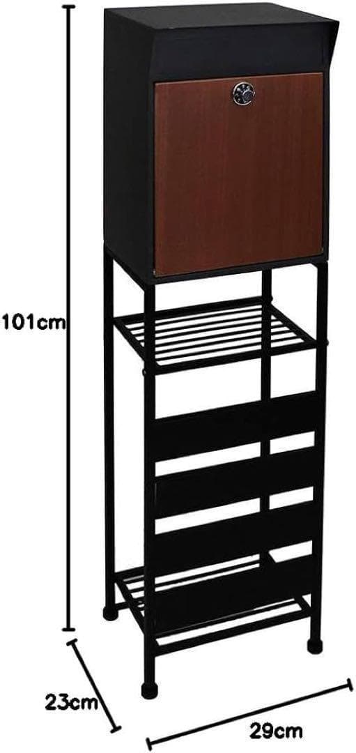 【新品】ポスト 置き型 スタンド モダン 郵便受け 郵便ポスト ダイヤル鍵付き