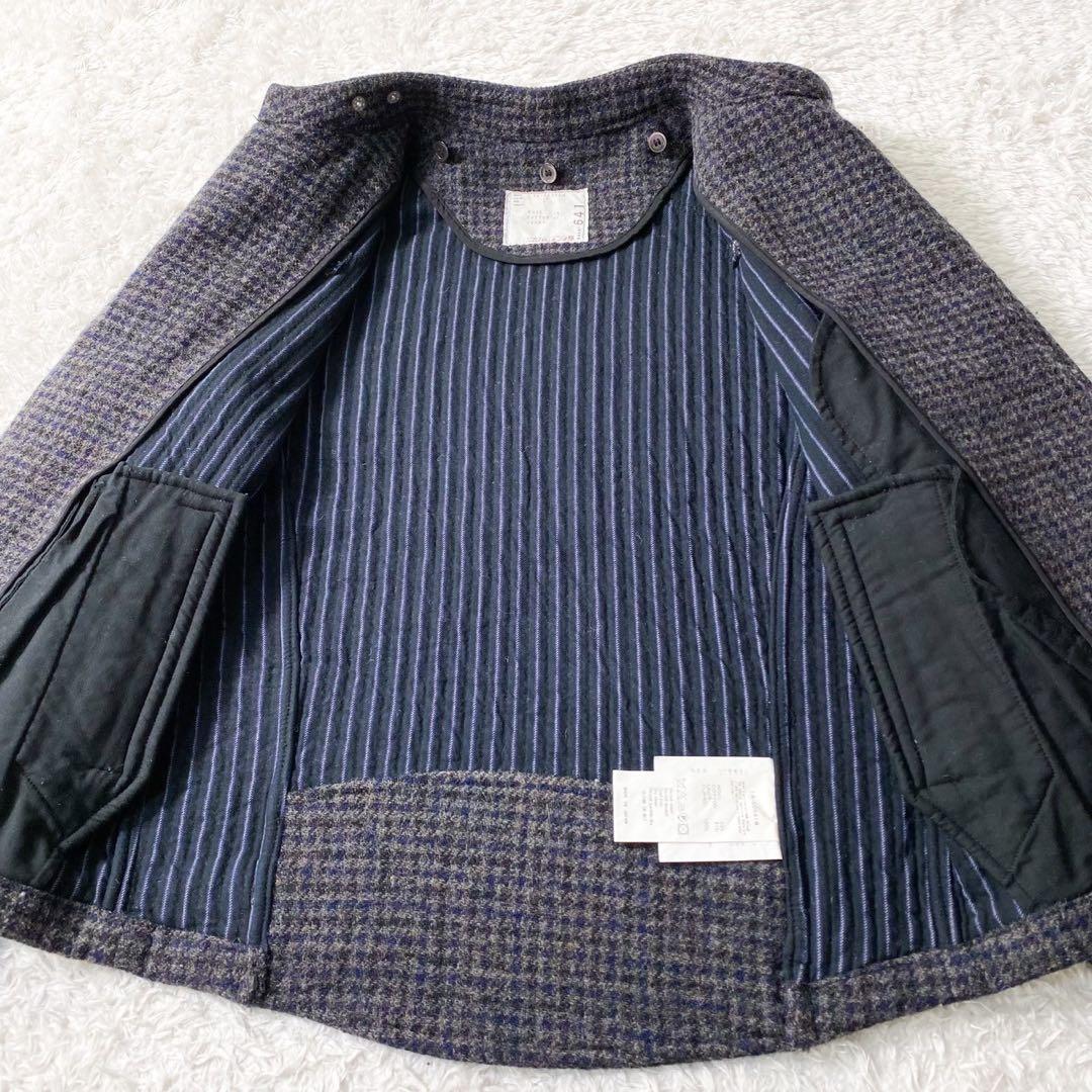 sacai サカイ ウール レイヤード ダブルライダースジャケット ライナー付属