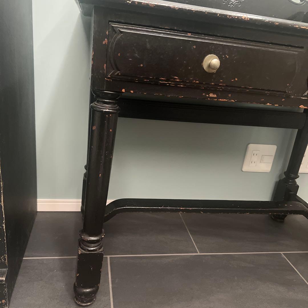 貴重　大正時代のアンティーク机黒文机 引き出し3つ付き