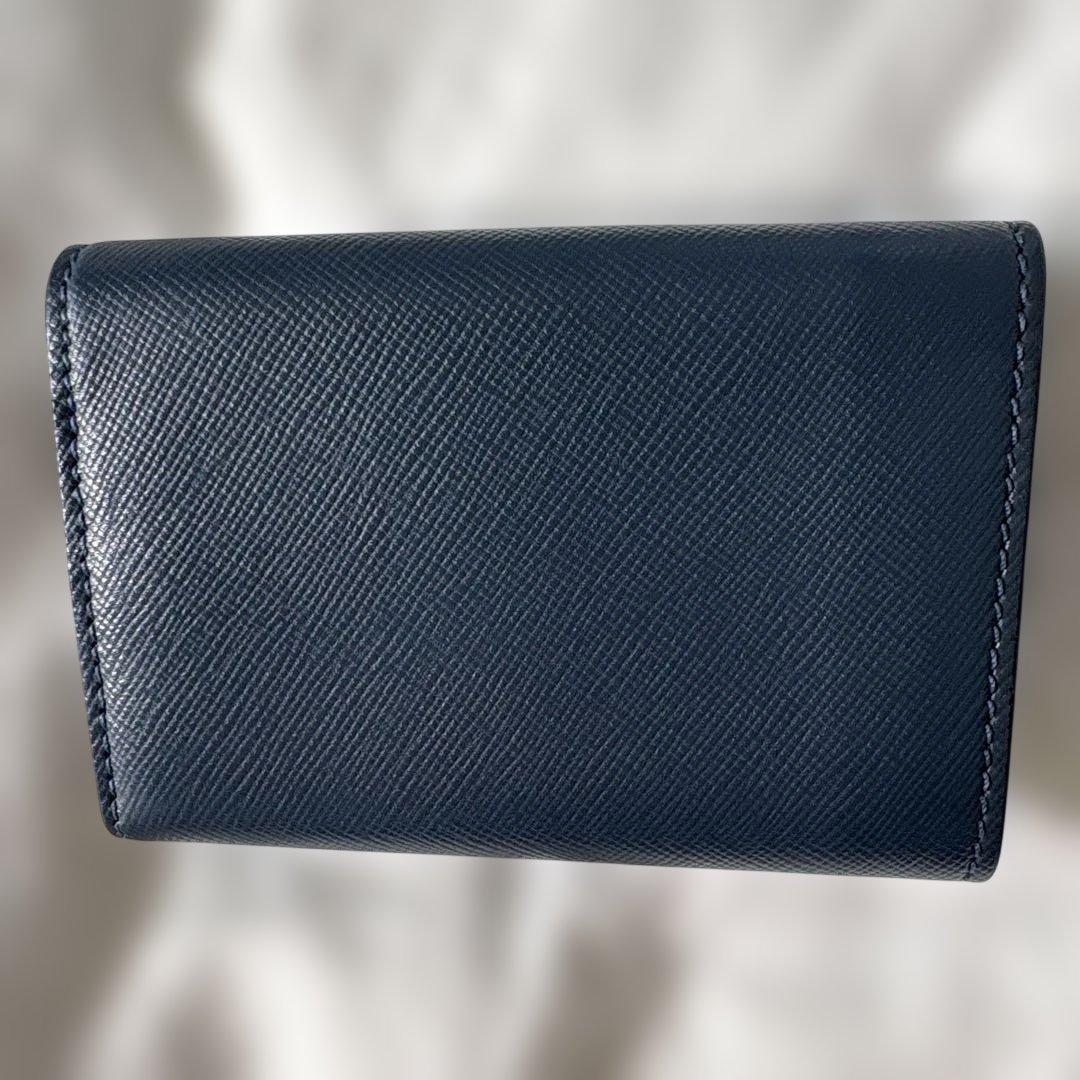 MARNI ネイビー 三つ折り財布　マルニ　レザー