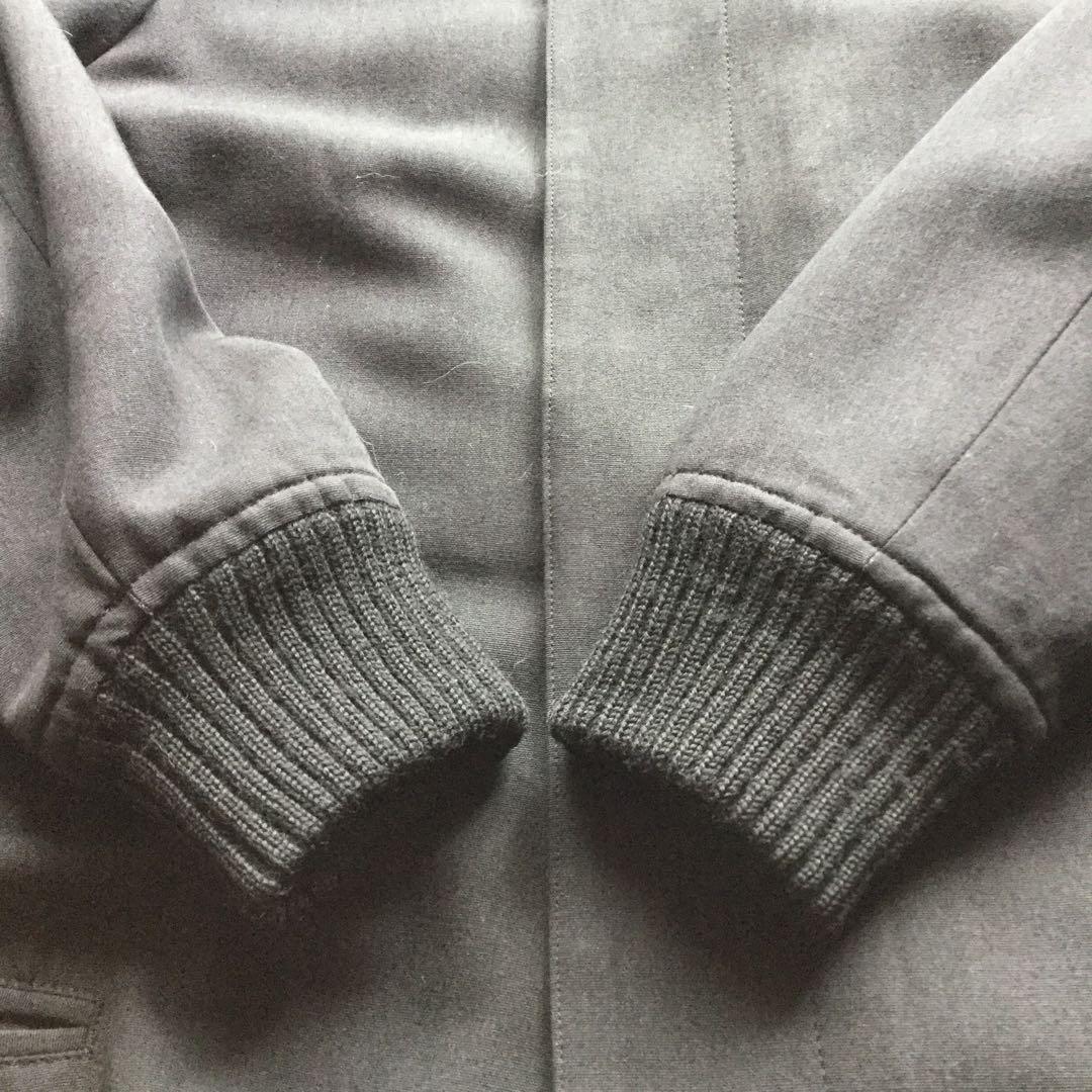 ワイズ　WORK SHOP ブラック　Aラインコート　リブ襟袖