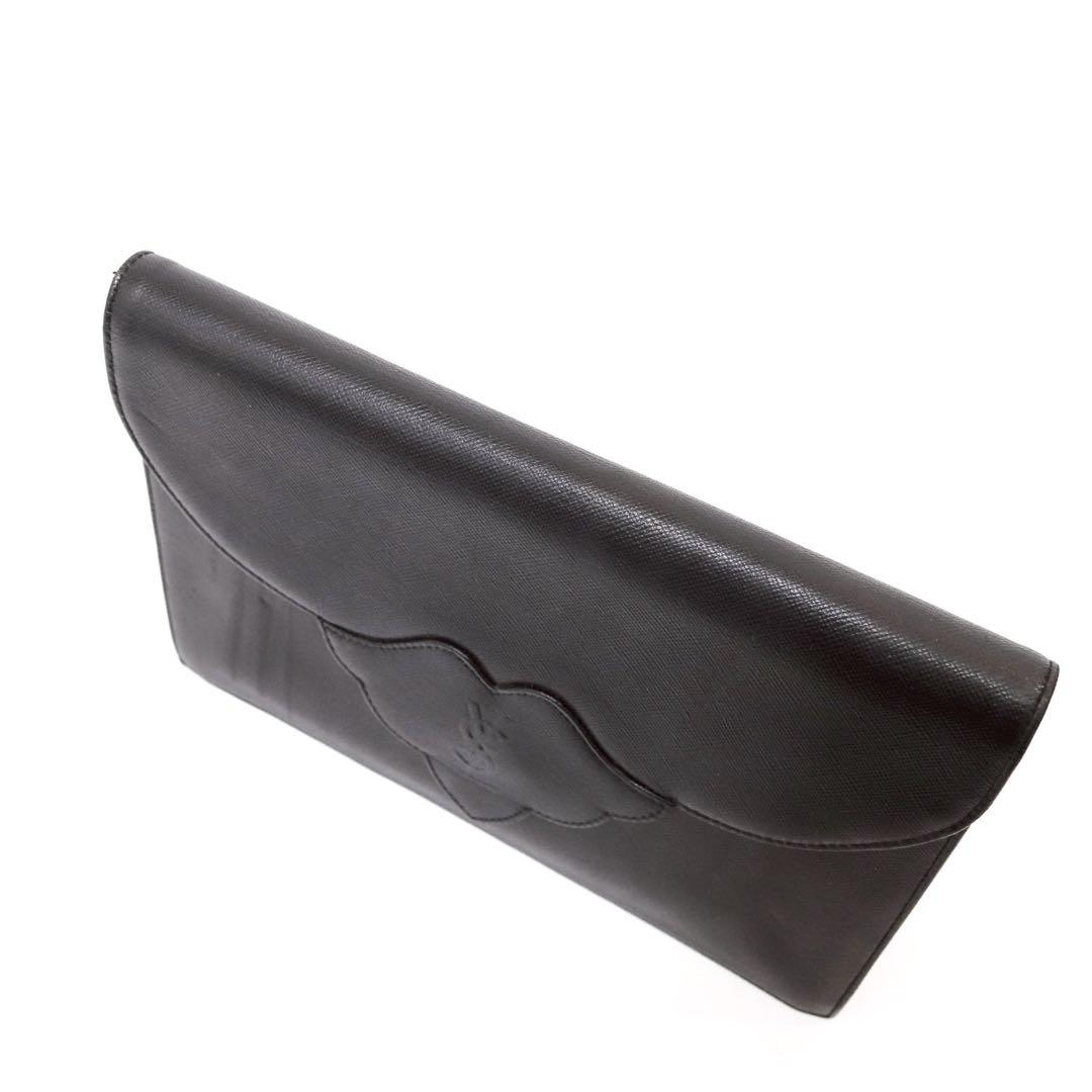 イブサンローラン　YSL ロゴ型押し　クラッチバッグ　ブラック