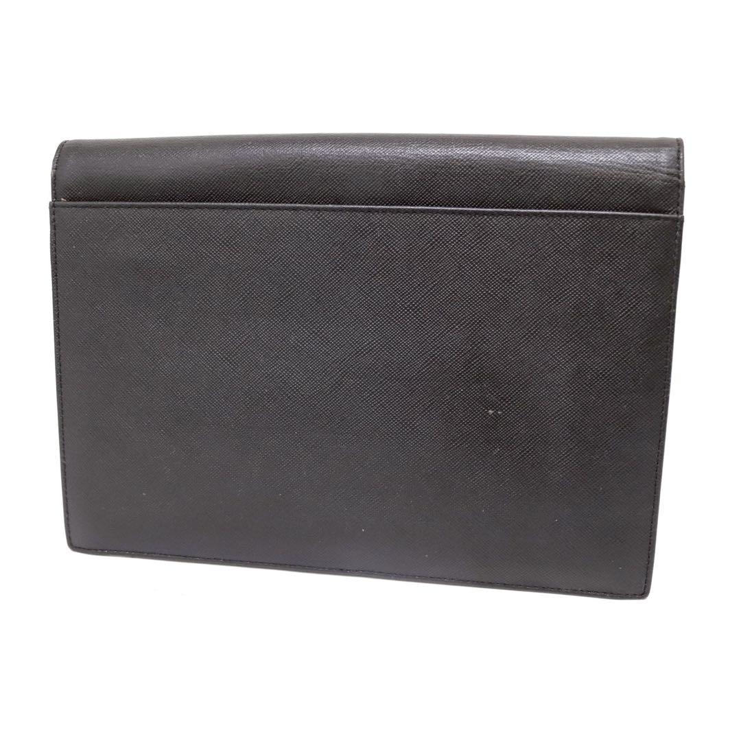 イブサンローラン　YSL ロゴ型押し　クラッチバッグ　ブラック