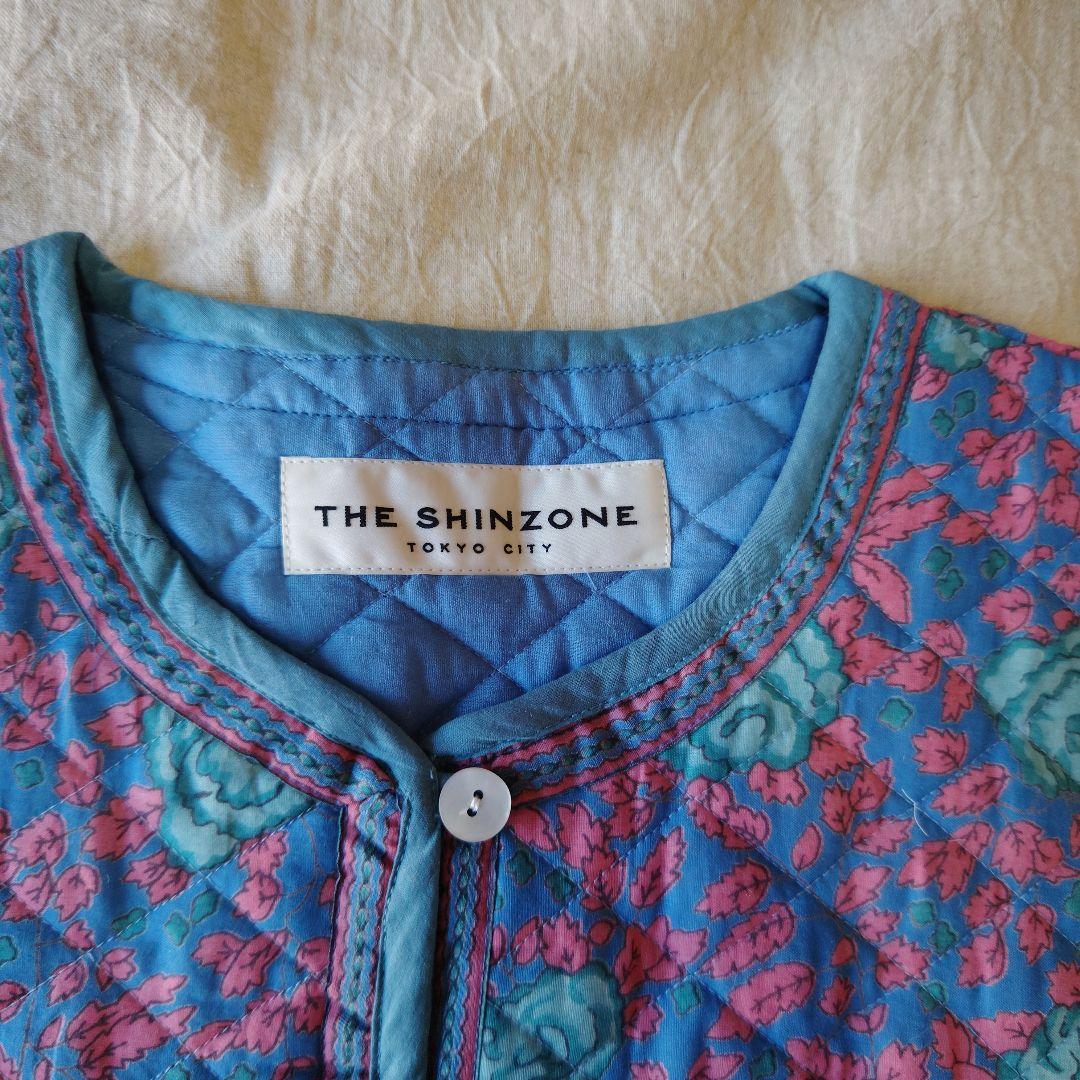 Shinzone コットン フラワープリント キルティング ホーリー ベスト