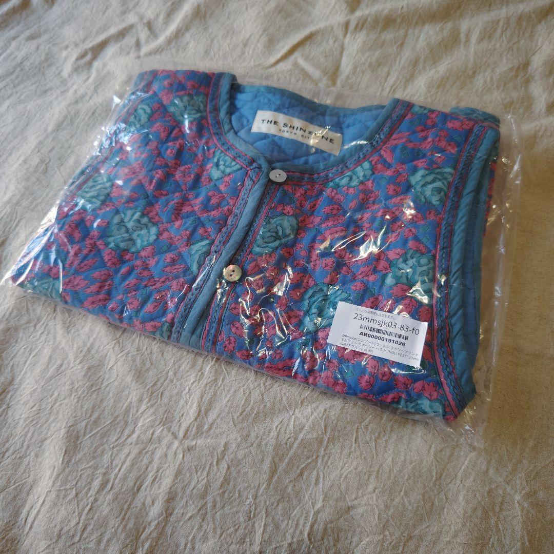 Shinzone コットン フラワープリント キルティング ホーリー ベスト