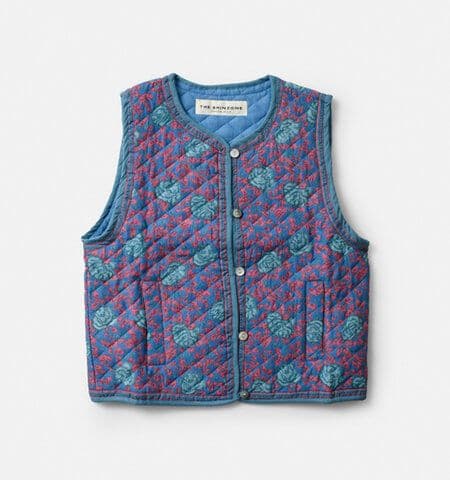 Shinzone コットン フラワープリント キルティング ホーリー ベスト