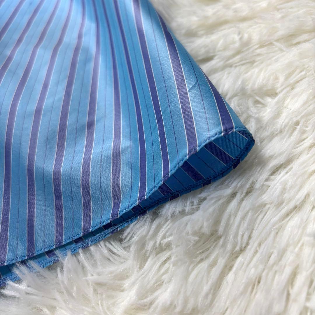 ドゥロワー ツリ裏毛ファブリックワンピース シルク ストライプ FREE 日本製