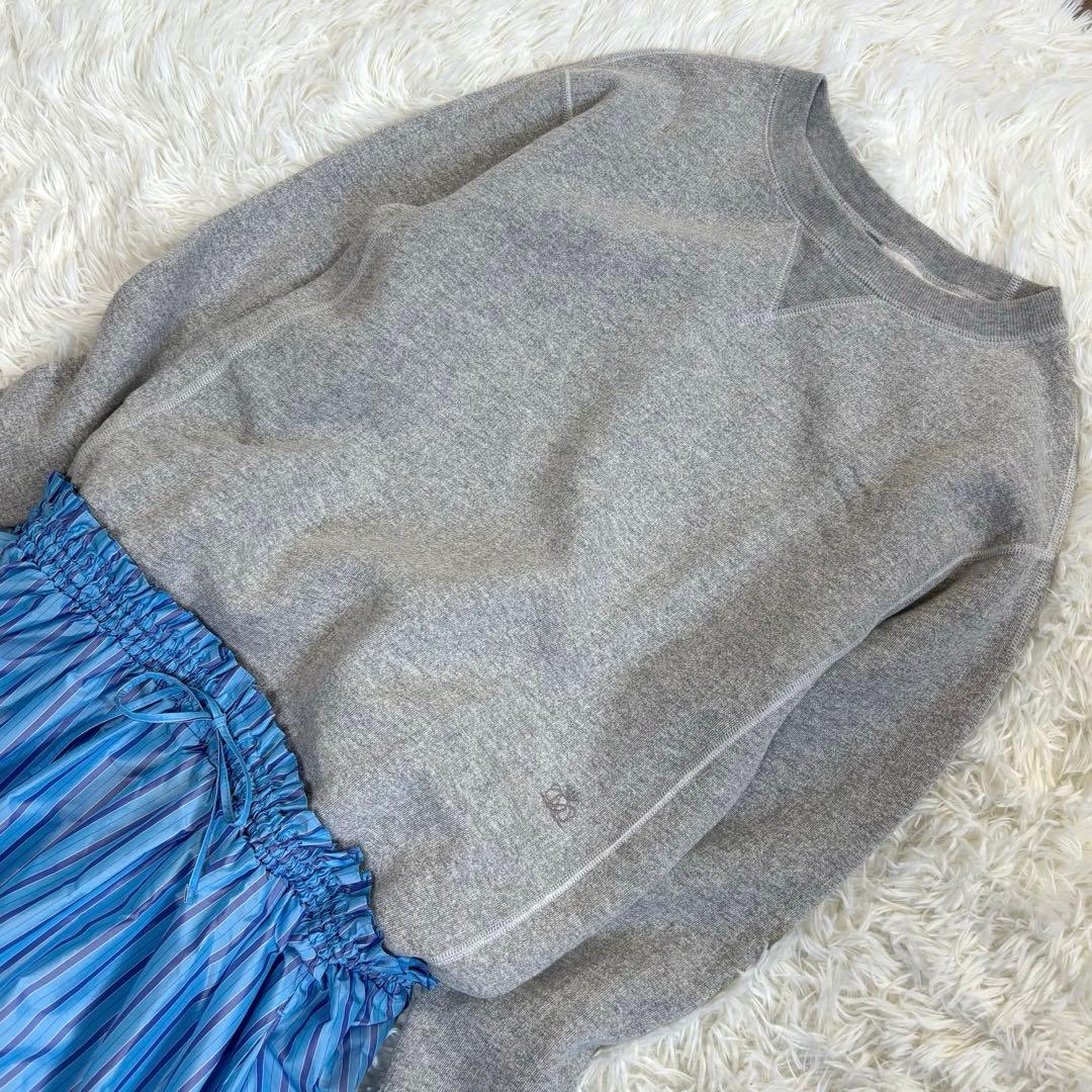 ドゥロワー ツリ裏毛ファブリックワンピース シルク ストライプ FREE 日本製