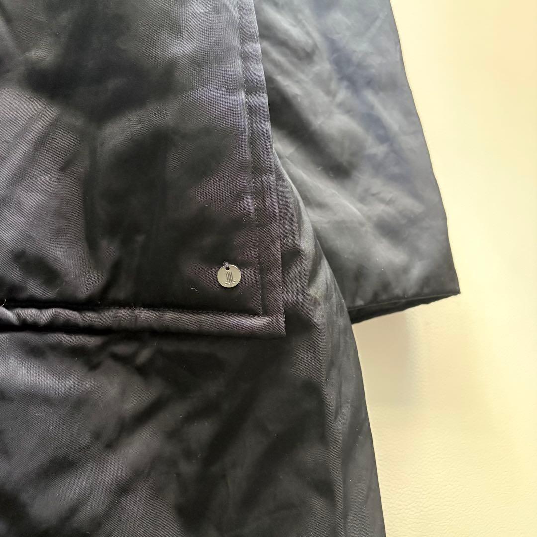 LANVIN ランバンオンブルー　 中綿コート　ネイビー　ベルトあり　光沢