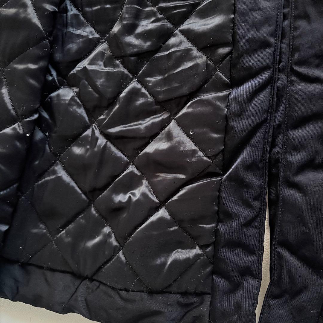 LANVIN ランバンオンブルー　 中綿コート　ネイビー　ベルトあり　光沢