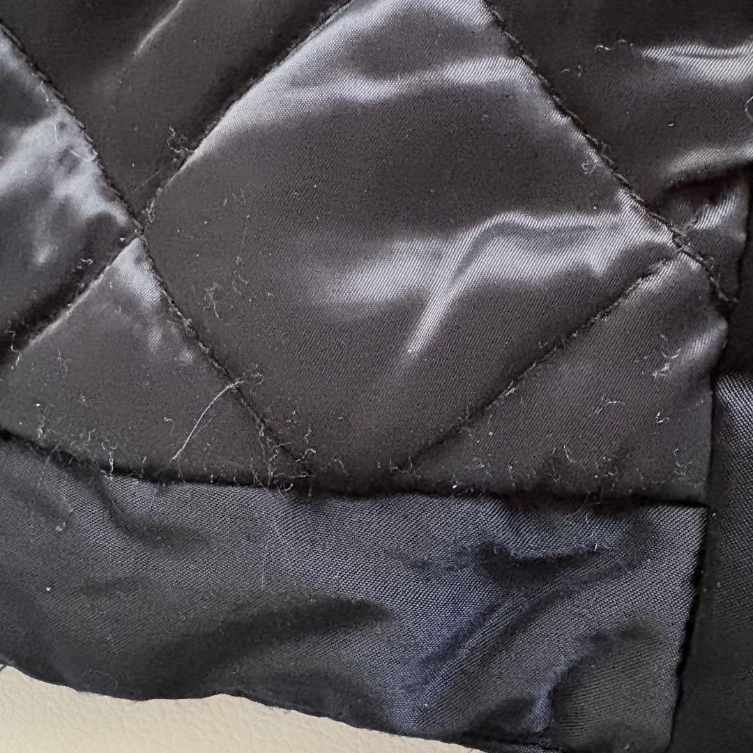 LANVIN ランバンオンブルー　 中綿コート　ネイビー　ベルトあり　光沢