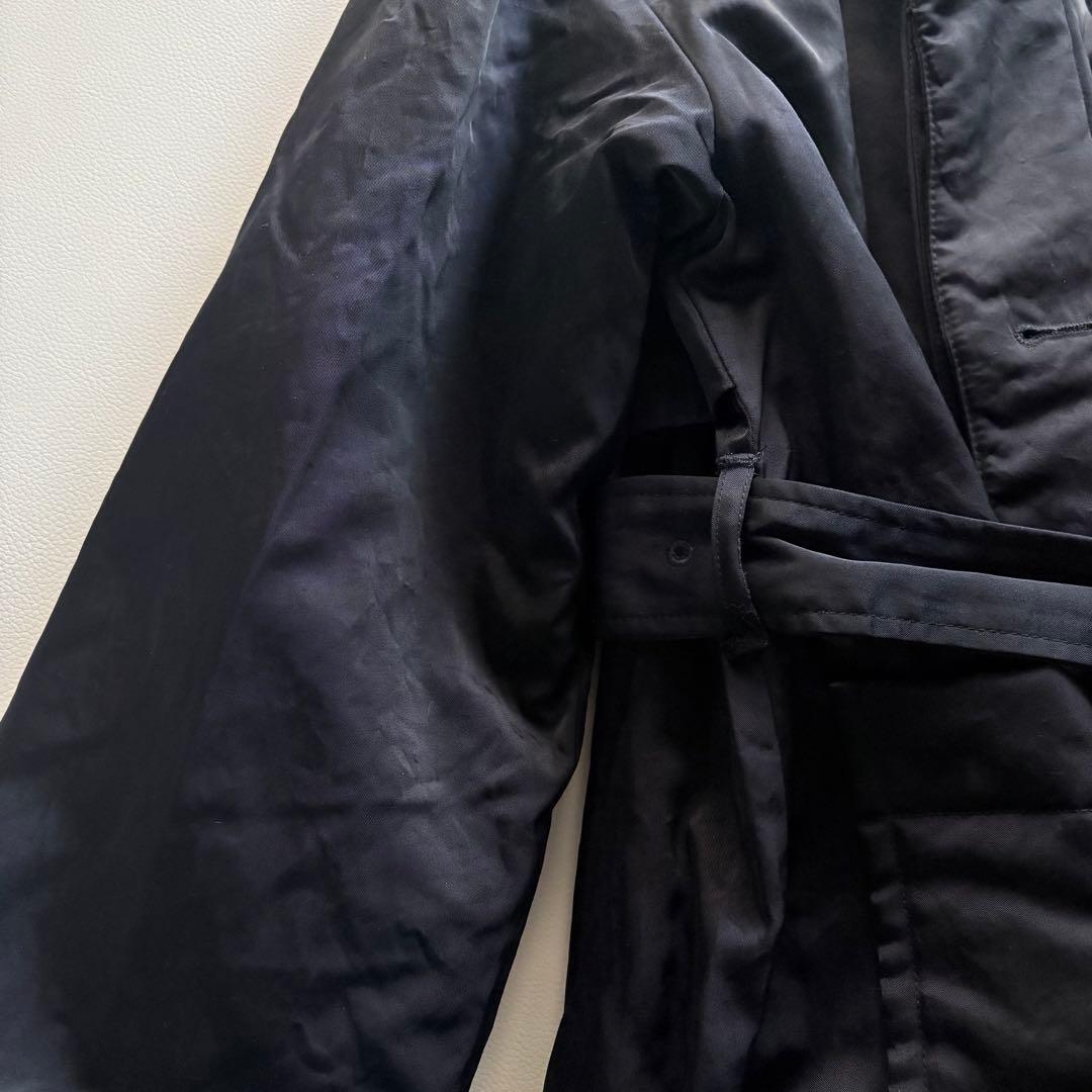 LANVIN ランバンオンブルー　 中綿コート　ネイビー　ベルトあり　光沢