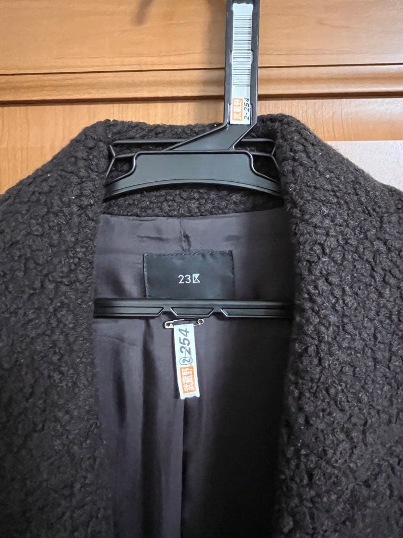 23区　ボアジャージー　ドロップショルダーコート　ブラウン40 チェスターコート