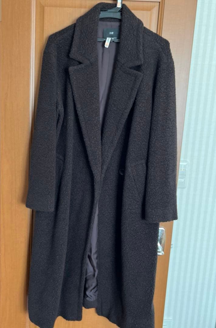 23区　ボアジャージー　ドロップショルダーコート　ブラウン40 チェスターコート