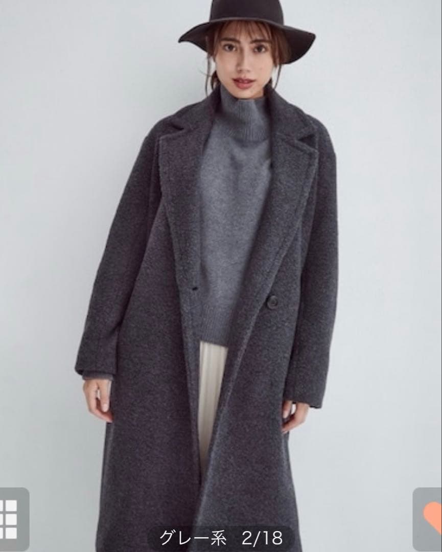 23区　ボアジャージー　ドロップショルダーコート　ブラウン40 チェスターコート