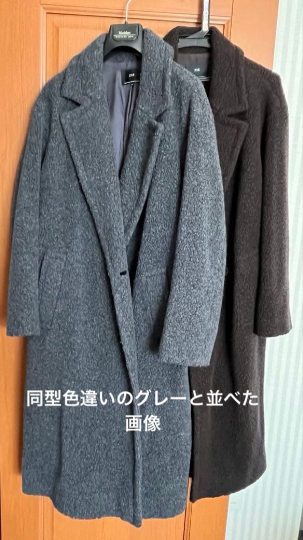 23区　ボアジャージー　ドロップショルダーコート　ブラウン40 チェスターコート