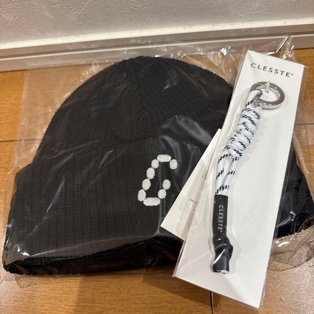 clesste COTTON KNIT CAP ブラック Fサイズ＋キーチェーン