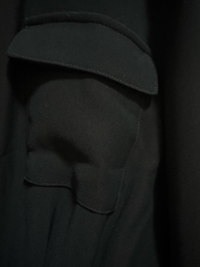 anuans ダブルサテンノーカラータックワンピース　S