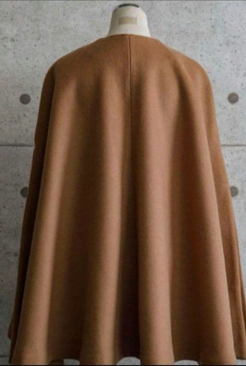 【クリーニング済】anplegant アンプレガント☆ ポンチョコート　キャメル