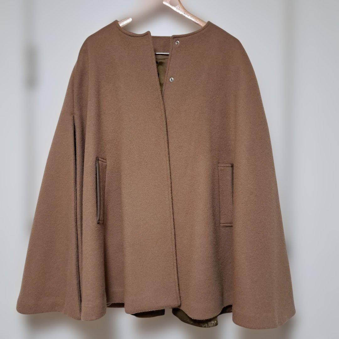 【クリーニング済】anplegant アンプレガント☆ ポンチョコート　キャメル