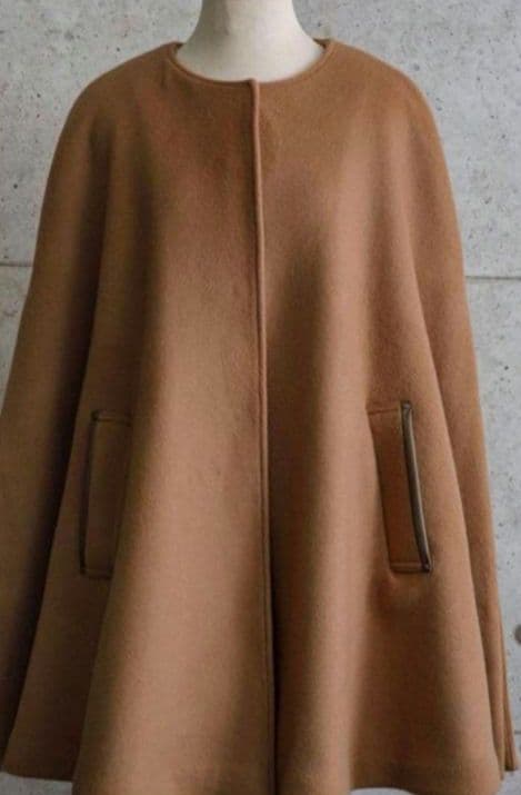 【クリーニング済】anplegant アンプレガント☆ ポンチョコート　キャメル