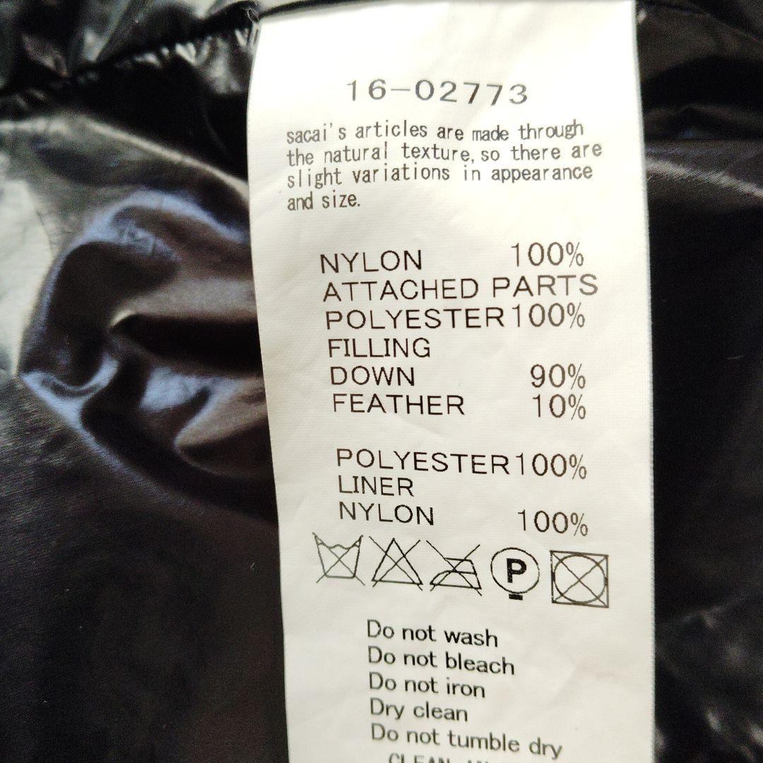 サカイラック ハイネック ナイロン ダウンベスト 黒 ブラック