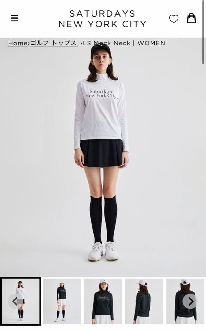 新品 Saturdays NYC ゴルフ モックネック シャツ M サタデイズ