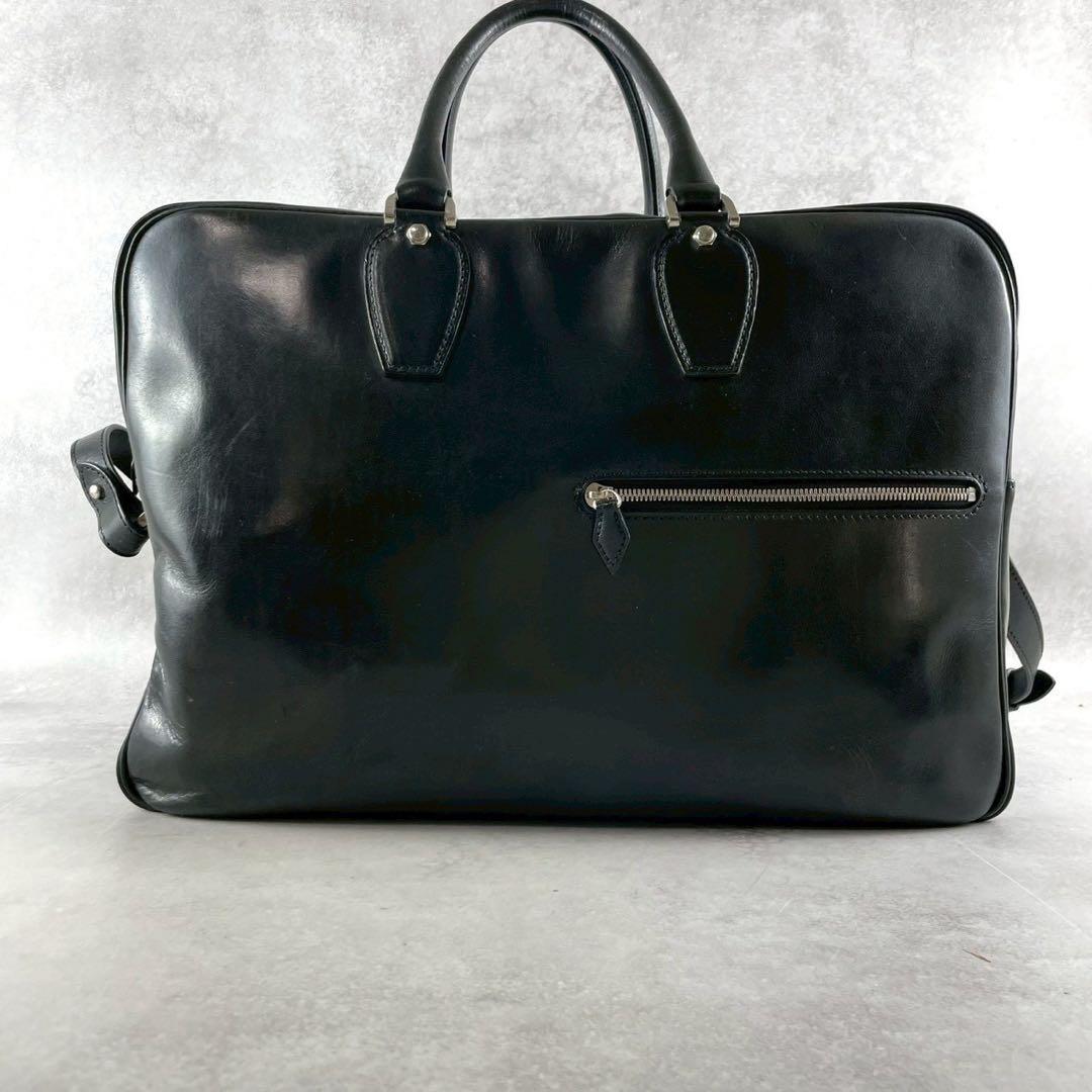 美品 2way 大容量✨万双 双鞣和地 本革ボストンバッグ ビジネスバッグ 黒