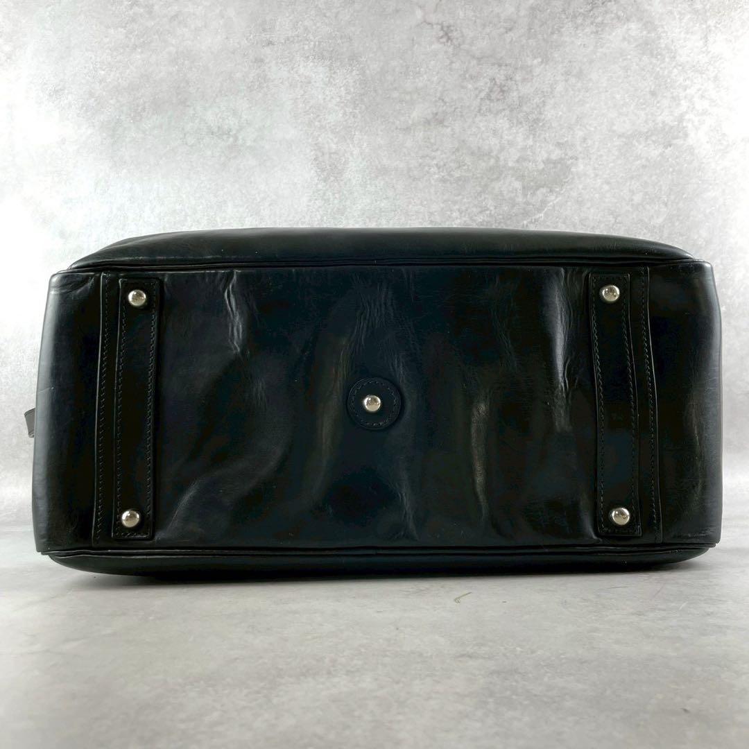 美品 2way 大容量✨万双 双鞣和地 本革ボストンバッグ ビジネスバッグ 黒