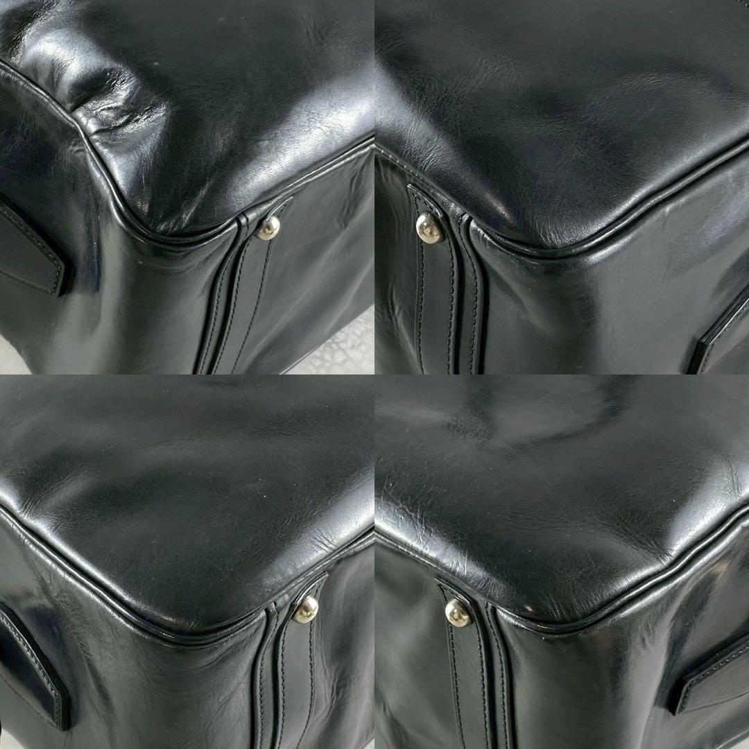 美品 2way 大容量✨万双 双鞣和地 本革ボストンバッグ ビジネスバッグ 黒