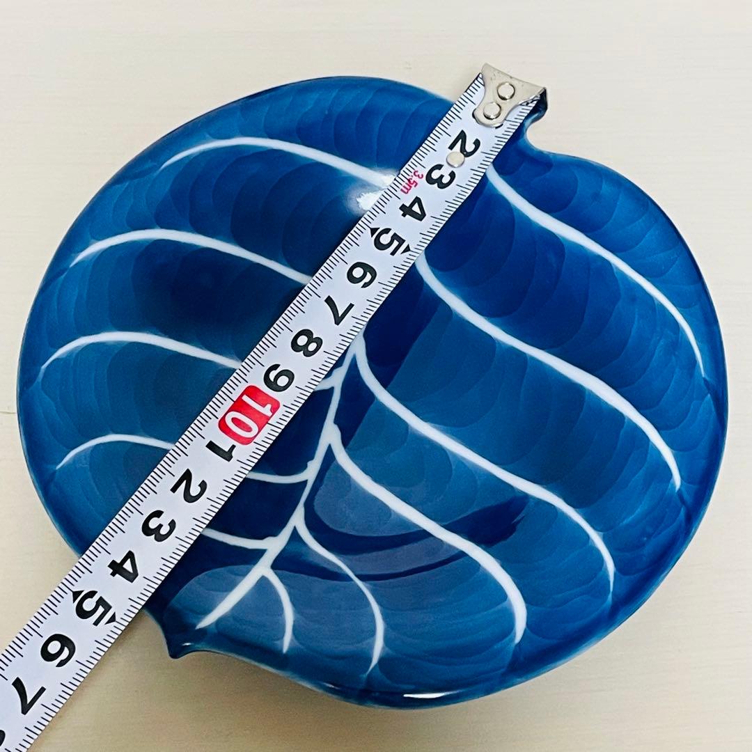 有田焼 源右衛門 染濃 葉形 銘々皿 5客揃 是米木窯 深皿 プレート