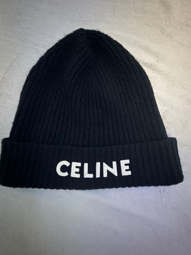 CELINE ブラック ニット帽 M