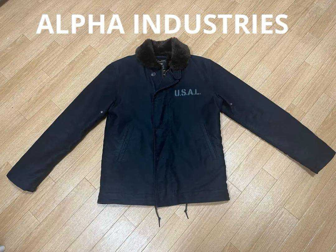 【極美品】ALPHA INDUSTRIESミリタリージャケット Lサイズブラック