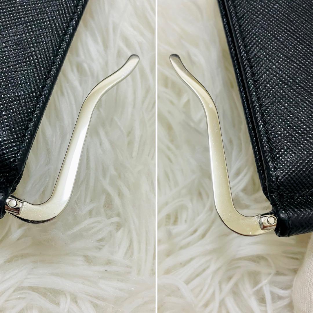 未使用級✨PRADA 二つ折り マネークリップ サフィアーノレザー 黒